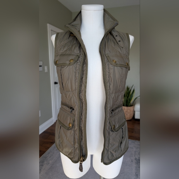 Vintage Ralph Lauren Sport Women’s Quilted Down Vest Olive Green Utility Size S - Picture 4 of 16